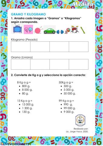 Gramos y kilogramos
