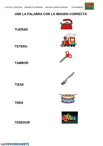 Une cada palabra con la imagen correcta