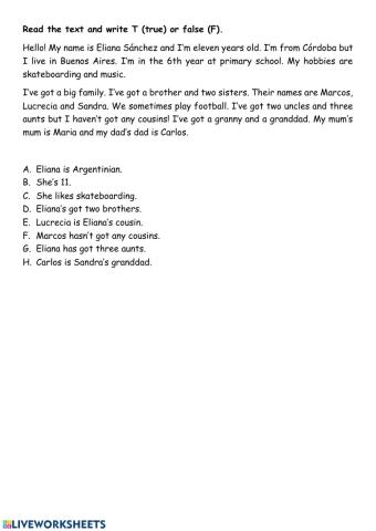 Reading comprehension