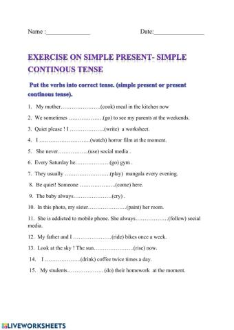 Simple Present Or Present Continuous