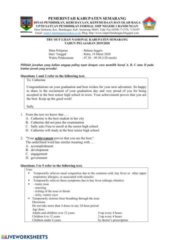 Mila try out kabupaten 2020