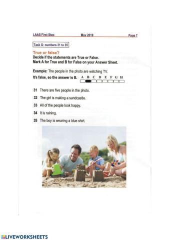 First Steps -True-False