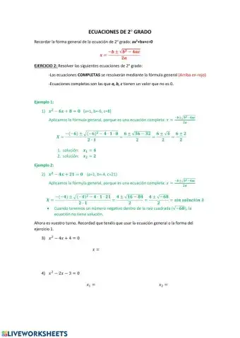 Ecuaciones 2º Grado- Ejercicio 2