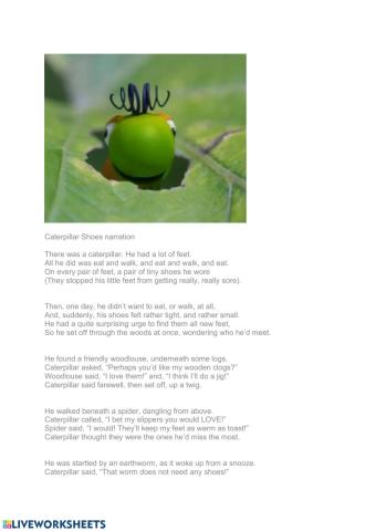 Caterpillar shoes poem