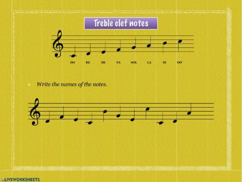 Treble clef notes