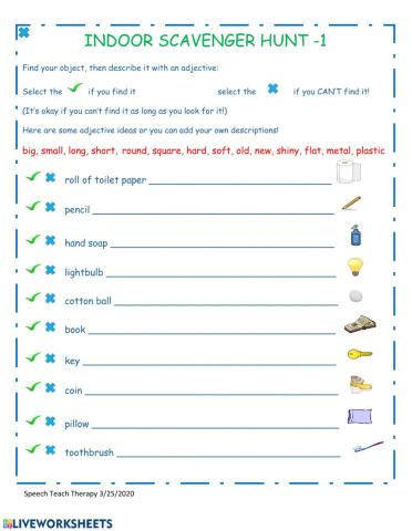 Indoor Scavenger Hunt