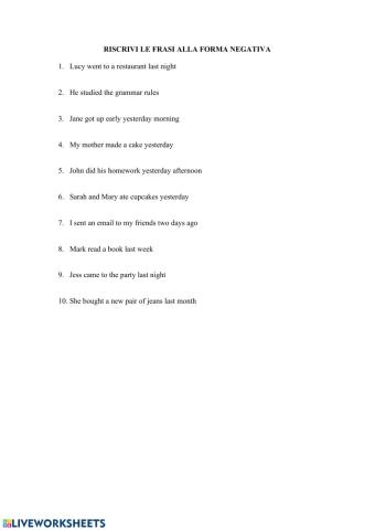 Past simple negative