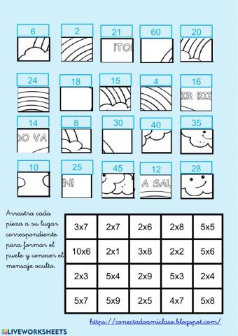 Puzle tablas de multiplicar