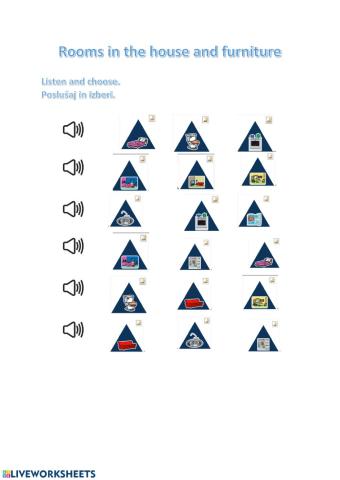 Rooms in the house and furniture