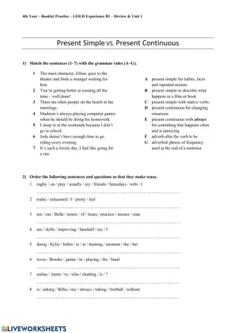Present Simple VS. Present Continuous