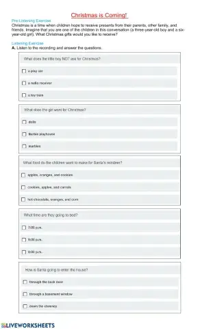 Listening practice: Christmas is coming!