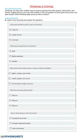 Listening practice: Christmas is coming!