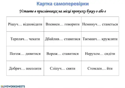 Буви о, е в кінці прислівників