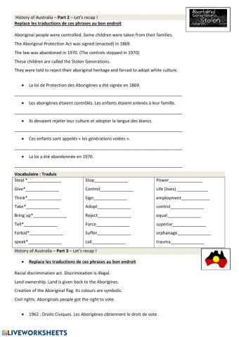 Recap part 2 - History of Australia