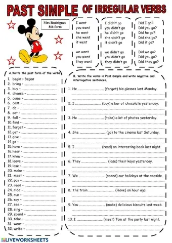 Quiz on the Past Simple