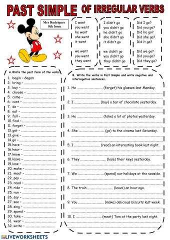 Quiz on the Past Simple