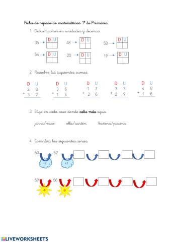 Ficha de repaso de matemáticas