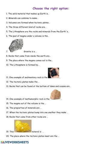 Repaso minerales y rocas