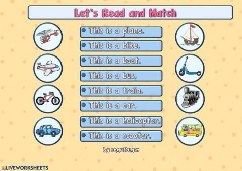 3.8. Transportation - Let's Read and Match