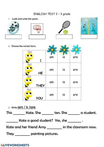 English test - 3 grade