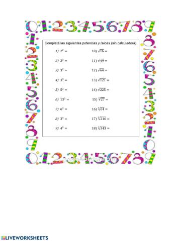 Potenciación y radicación