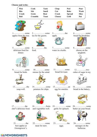Cooking verbs
