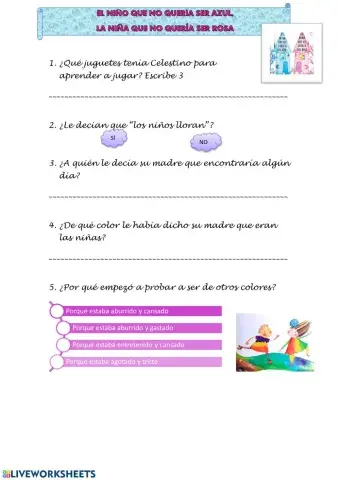 El niño que no quería ser azul, la niña que no quería ser rosa