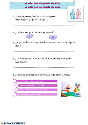 El niño que no quería ser azul, la niña que no quería ser rosa