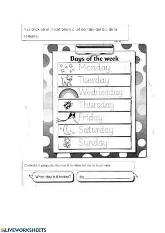 Days of the week