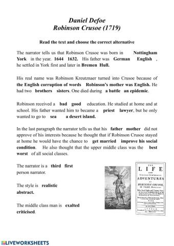 Robinson Crusoe - Exercise page 133