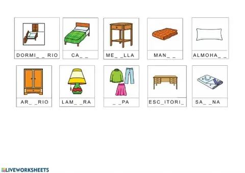 El DORMITORIO: objeto-completar nombre
