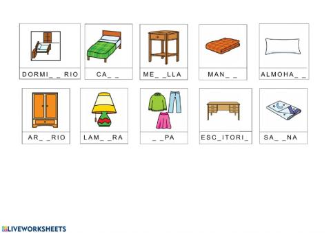 El DORMITORIO: objeto-completar nombre