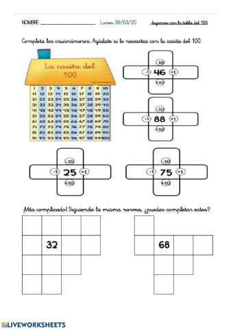 Tabla del 100