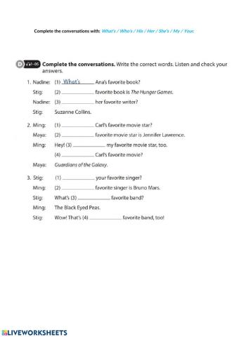 Possessive adjectives