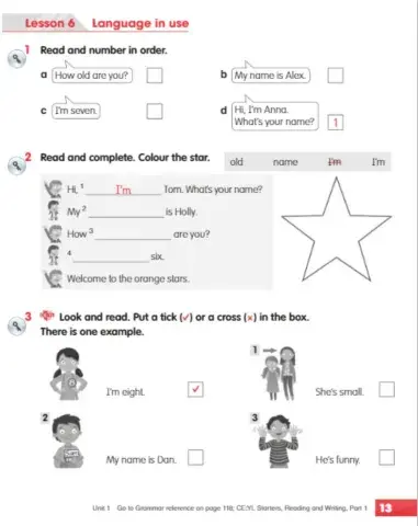 First grade.Workbook.Page 13