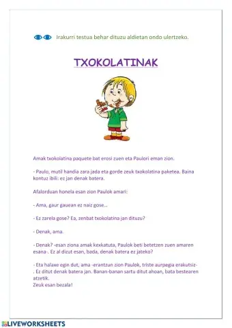 Irakurketa-txokolatinak