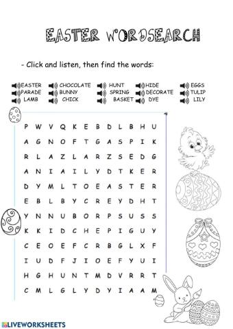 Easter wordsearch