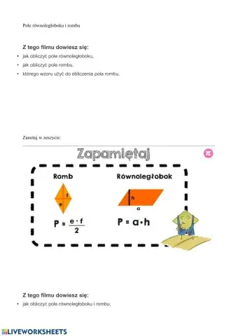 Pole rombu i równoległoboku