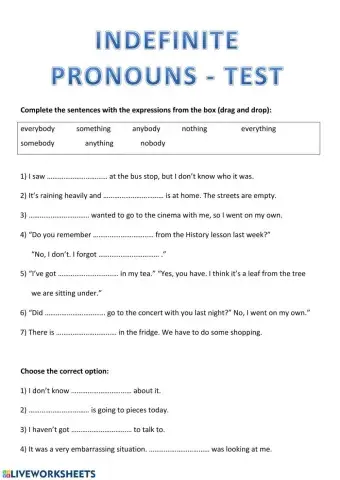 Indefinite pronouns