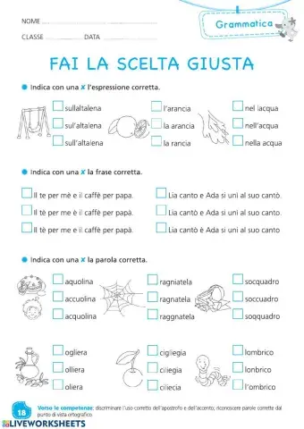 Ripassa l'ortografia