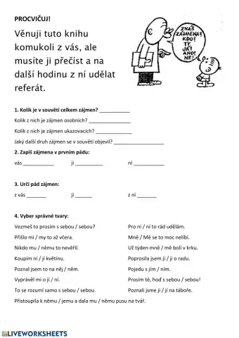 Osobní zájmena - procvičování