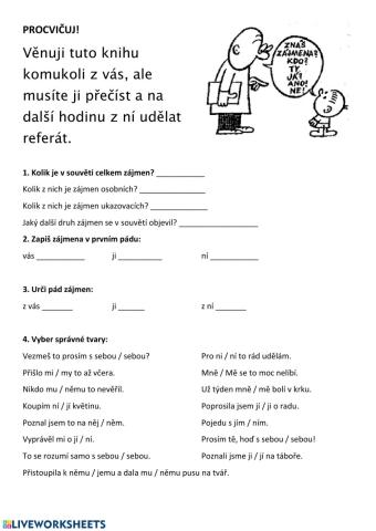 Osobní zájmena - procvičování