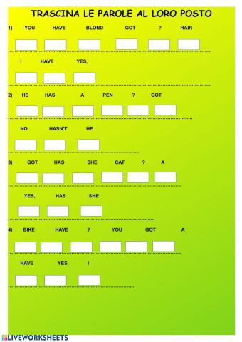 esercizio have got interrogative