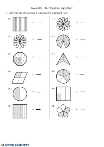 Tört fogalma, vegyestört
