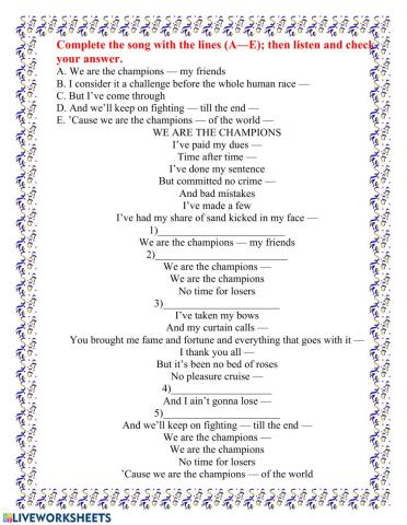 WE ARE THE CHAMPIONS