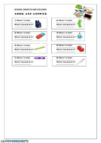 School objects- colours