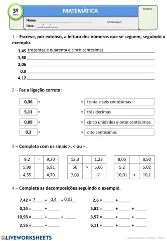 Números e operações