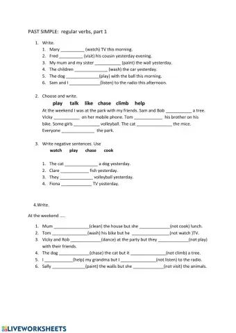 Past Simple, affirmative and negative