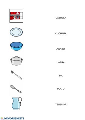 La cocina: unir objeto-palabra