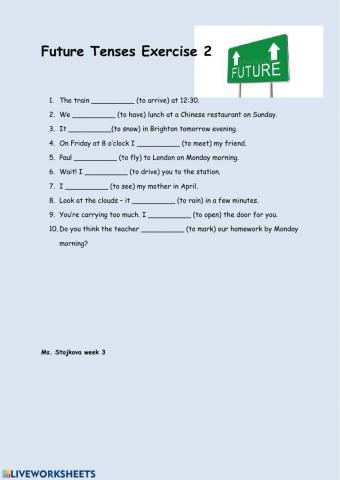 Future Tenses Exercise